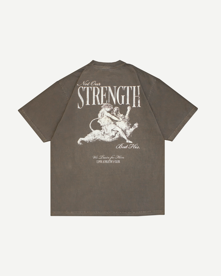 His Strength v1 gray tee back