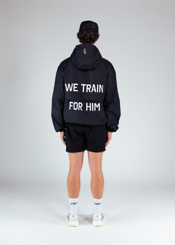 we train for him windbreaker back