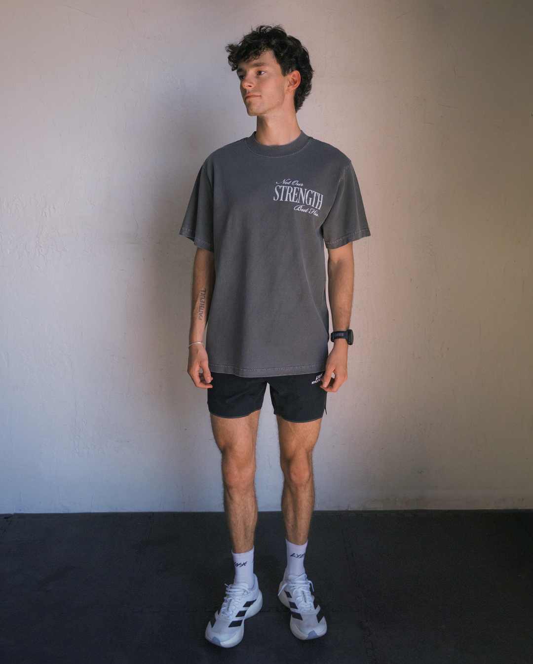 "His Strength" Tee - Gray