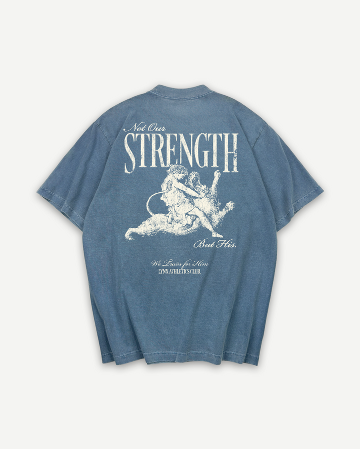 "His Strength" Tee - Washed Denim