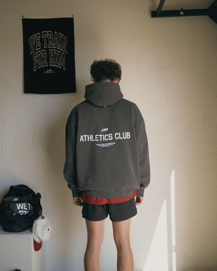 lynx athletics club hoodie in the gym