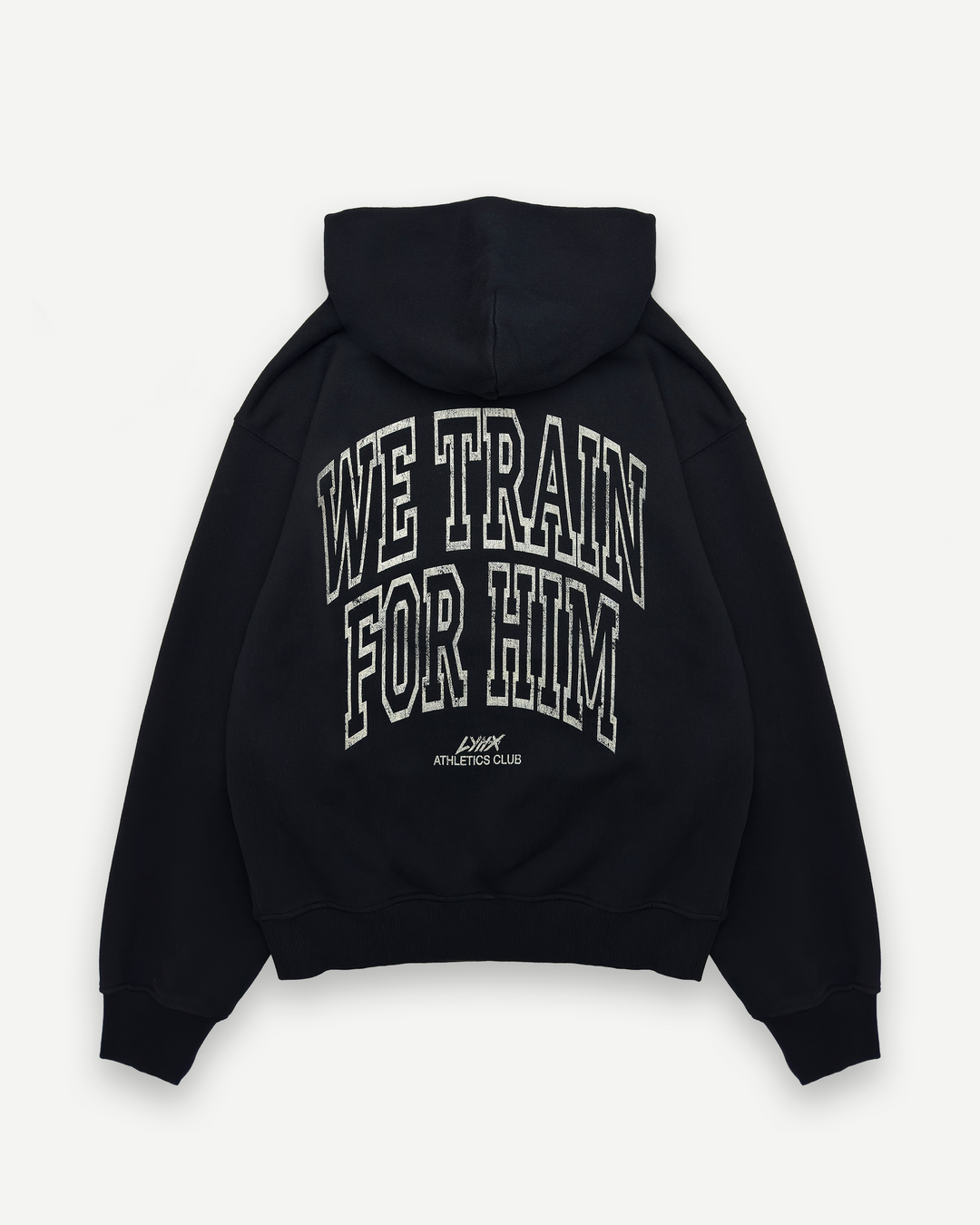 we train for him hoodie flat lay
