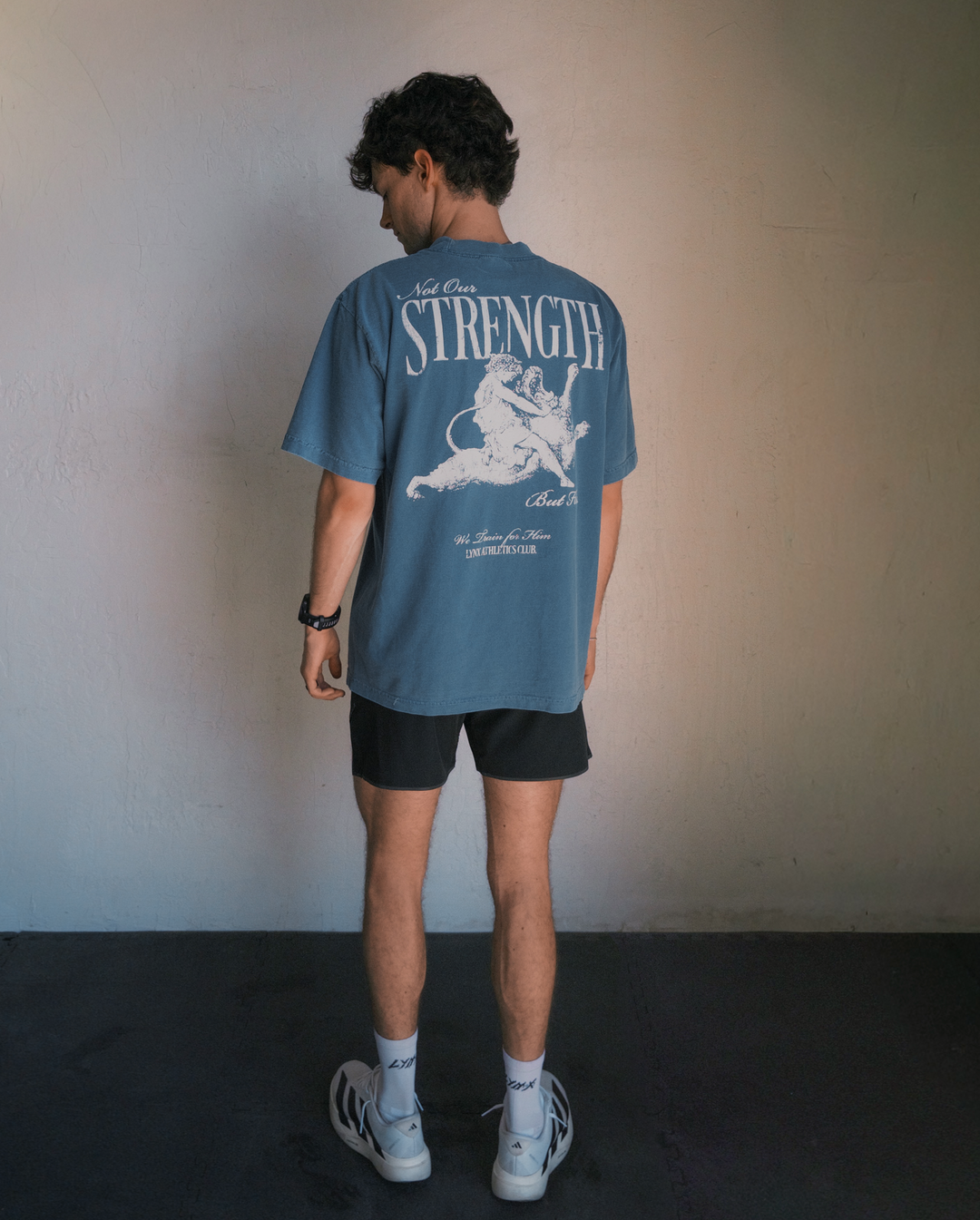 "His Strength" Tee - Washed Denim